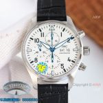 Swiss Copy IWC Schaffhausen Pilot's Spitfire Watch Chronograph 7750 White Dial